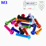 M3 Button Head Allen Hex Screws Aluminum Alloy DIY Computer case Socket Bolts Roses