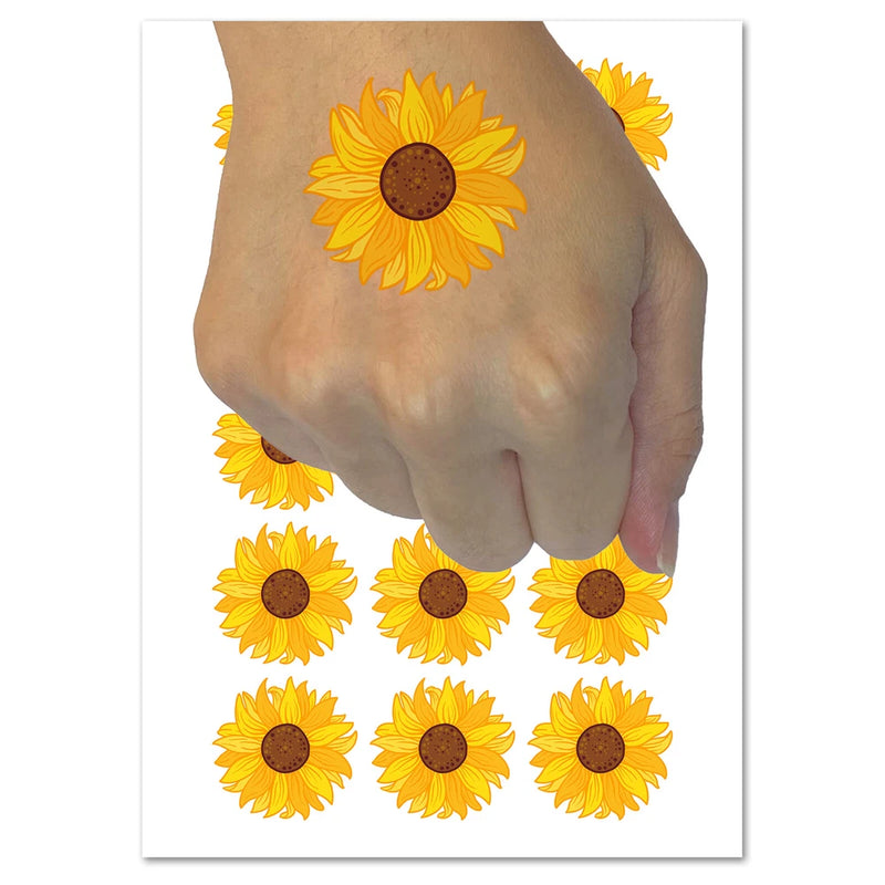Fancy Blooming Sunflower Flower Temporary Tattoo Water Resistant Body Art Set Sunflower