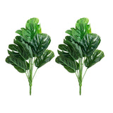 2 Pcs Artificial Foliage Fake Tropical Plants Jungle Decorations Green Plant