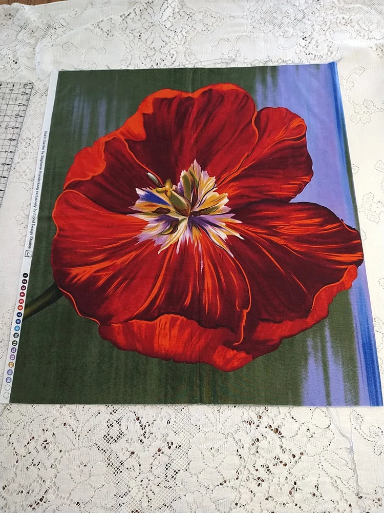 Una's Garden "Tulip" Painted Print Cotton Frond Design Studios Brandenburg 23x21 Flowering Plants