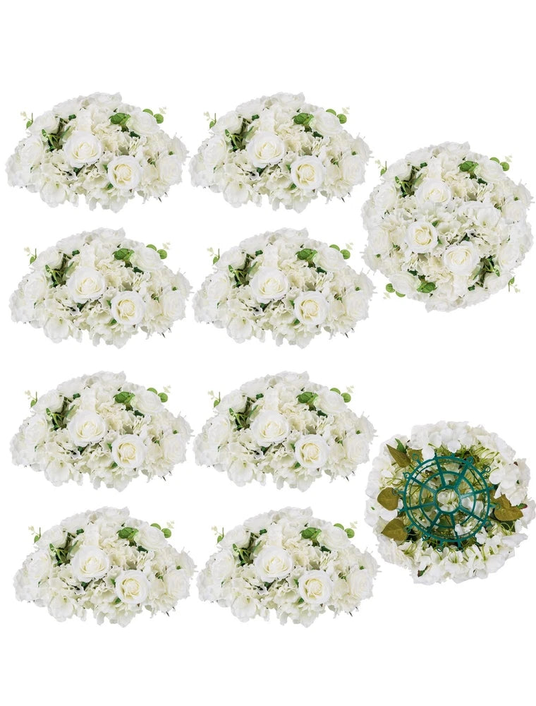 BLOSMON Artificial Flower Balls Wedding Centerpieces 10 Pcs 15.7" Large White... Hydrangea