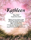 Personalized Name Meaning on Choice of a Floral or Garden Background Lily