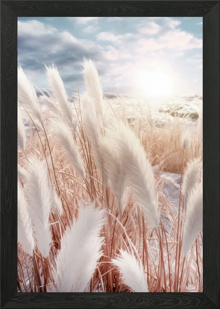 Pampas grass everywhere Framed Wall Art Poster Canvas Print Picture Pampas Grass