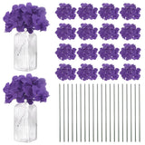 40-Pack Silk Hydrangea Flowers for Home Decor [Dark Purple] Hydrangea