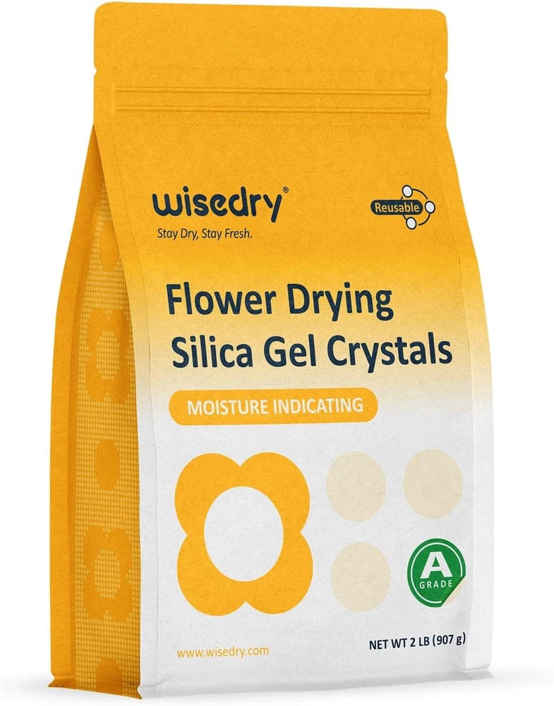 Wiserdry flower drying silica gel crystals bag, moisture indicating, net wt 2 lb