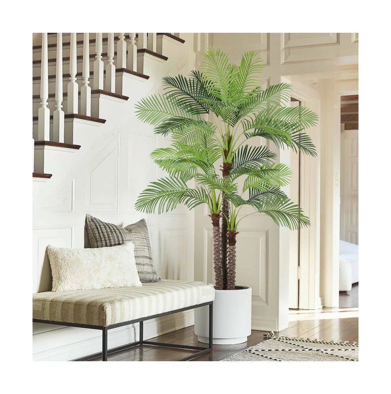Artificial Phoenix Palm Tree 9ft Large Faux Silk Palm Plants Tropical UV Resi... Green Plant