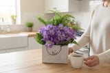 Artificial Purple Hydrangea and Fern Flower Arrangement Plastic Wall Decor Hydrangea
