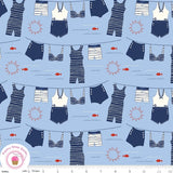 Riley Blake RED WHITE & BANG 11520B Blue 4th July Gervais Quilt Fabric Patriotic Flowering Plants