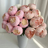 10 Heads Silk Peony Artificial Flowers Bouquet | Large Peonies Valentines Decors Roses