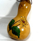 HANDCRAFTED Painted Carved Gourd  Sunflower Flower CHRISTMAS ORNAMENT Sunflower