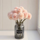 SHINE-CO LIGHTING Artificial Chrysanthemum Ball Flowers Hydrangea Bouquet 10p... Hydrangea