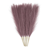 5pcs Dried Faux Pampas Grass 17" Artificial Pampas Grass Decor Light Purple Pampas Grass