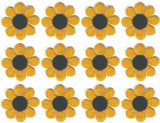 Yellow Daisy Flower Patch Embroidered Cut out Iron on Sew on (1" in) Lot of 12 Daisies