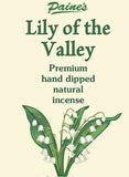 20 sticks 11" LILY OF THE VALLEY HAND DIPPED NATURAL INCENSE Paine's campfire Lily