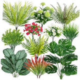Pcs Artificial Plants Outdoor Fake UV Resistant Artificial Flowersery 20 Green Green Plant