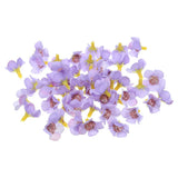 50Pcs 0.79" Artificial Silk Daisy Flower Heads Fake Flowers for DIY, Dark Purple Daisies