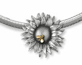 Sunflower Pendant Jewelry Silver And Gold Handmade Flower Pendant SF2-TNOM Sunflower