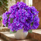 8 Pcs Hydrangea Artificial Flowers Outdoor Silk Bouquets, UV Resistant Faux H... Hydrangea