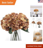 Vintage 6 Piece Silk Hydrangea Bouquet Set - Perfect for Weddings & Home Decor Hydrangea