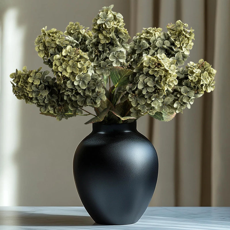 Green Hydrangea Artificial Flowers,Fake Fall Flowers Silk Hydrangea with Stem... Hydrangea
