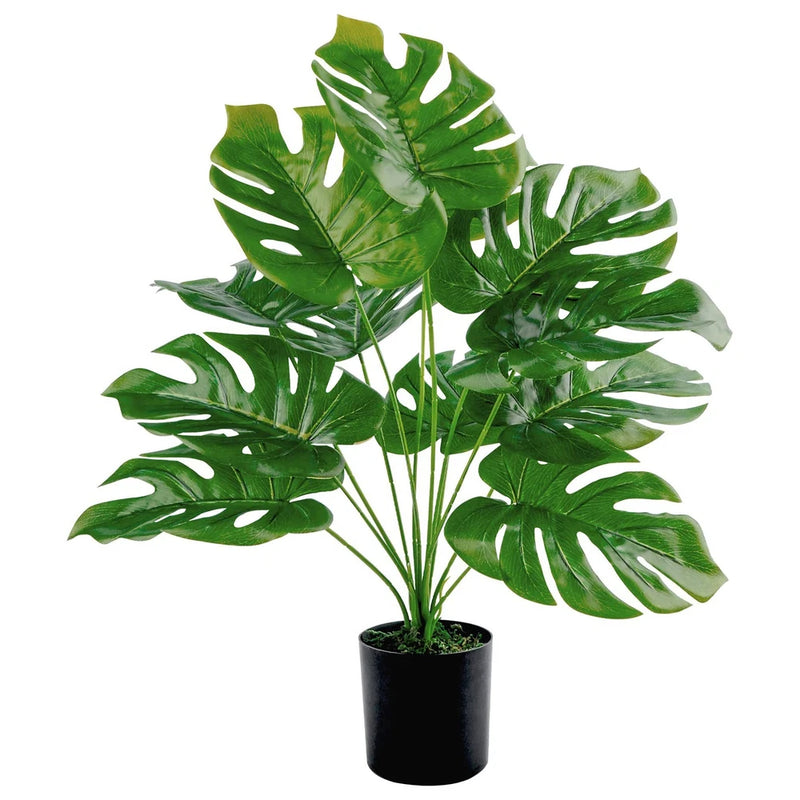 Toopify Artificial Palm Tree, 19" Large Fake Plants in Pot for 1ft 7in, Green Green Plant