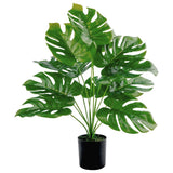 Toopify Artificial Palm Tree, 19" Large Fake Plants in Pot for 1ft 7in, Green Green Plant