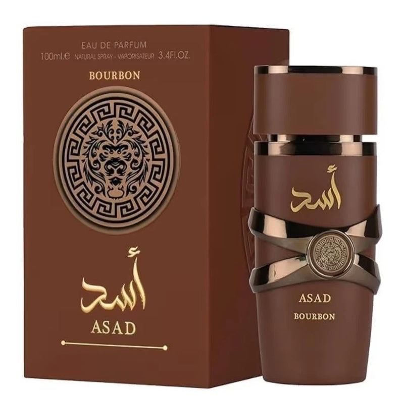 Lattafa Asad Bourbon Eau de Parfum Spray 3.4 fl oz Regular Size EDP