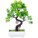 Artificial Silk Flower Plant with Potted Base for For LUCKY Strike Desktop Green Plant