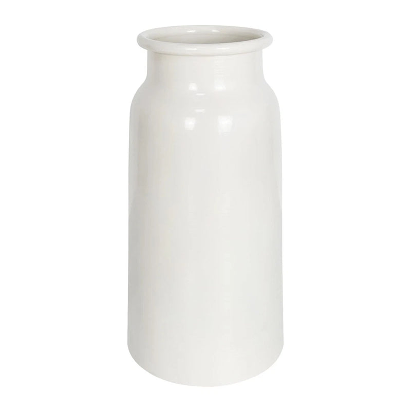 Modern White Metal Vase for Pampas Grass Bouquet, 10.67" Minimalist House Liv... Pampas Grass