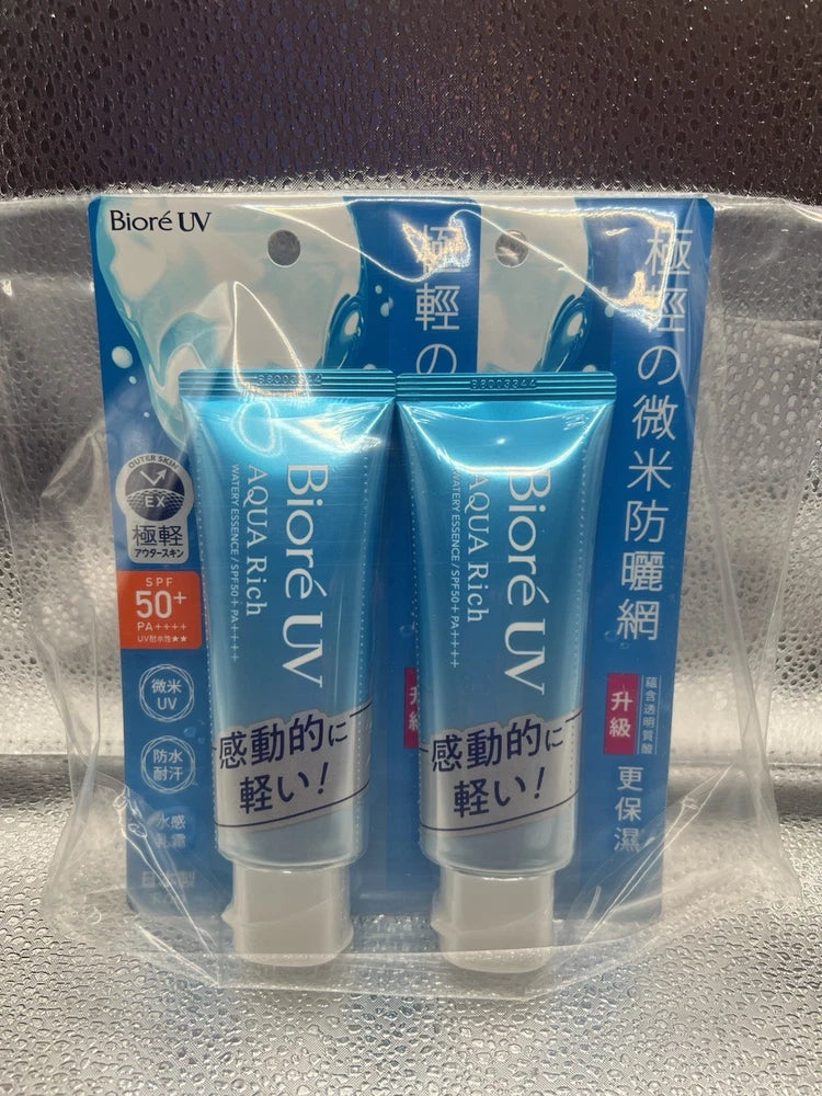 KAO Biore UV Aqua Rich Watery Essence 2 Pack Sunscreen SPF50+/PA++++ 70g Bouquet