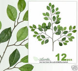 12 pcs 21" Artificial Oriental Ficus Spray 588Leaf Silk Plant Tree Deco. Green Plant