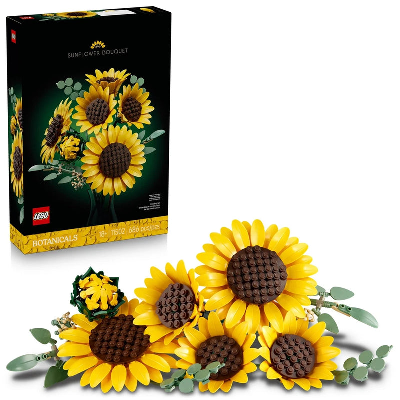 LEGO Botanicals Sunflower Bouquet Building Set, 686 Pieces, Adjustable Bouquet