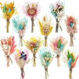 12 Pack Boho Dried Flower Bouquet Mini Wedding Handmade Dry Flowers Decor for Va Carnation