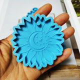 4Pcs/set Flower Keychain Mold Sunflower Resin Molds Sunflower Moon Silicone Mold Sunflower