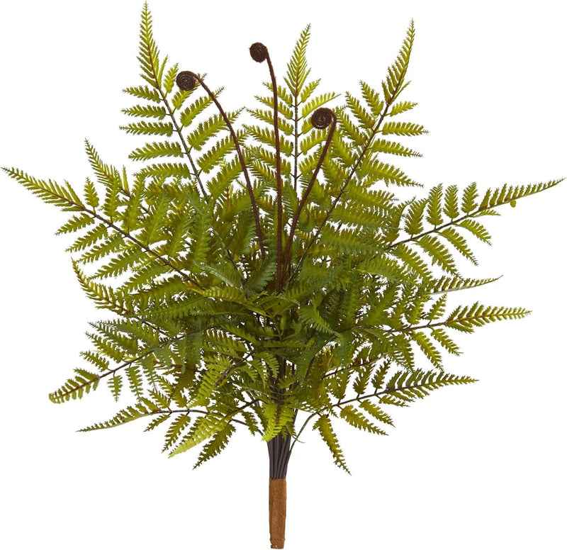 Set of 3 20" Green Silk Fern Plants - Lifelike Artificial Decor Green Plant