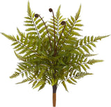 Set of 3 20" Green Silk Fern Plants - Lifelike Artificial Decor Green Plant