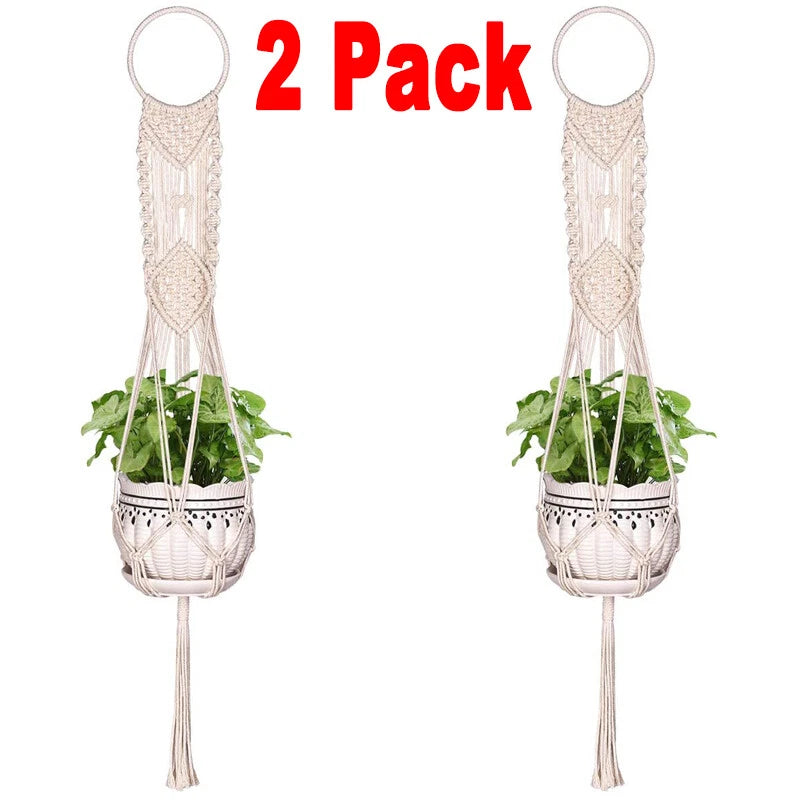 Handmade Macrame Plant Hanger Garden Flower Pot Holder 41inch Hanger Rope Basket Garden Plants
