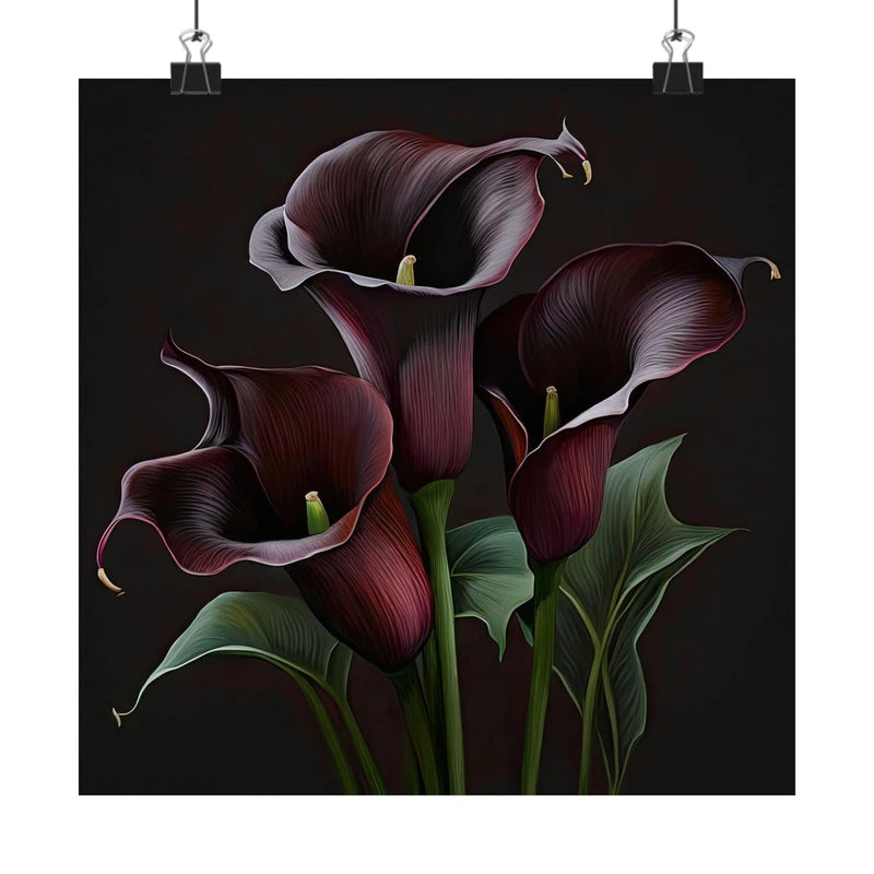 Maroon Calla Lilies Flower Art Print, Flower Painting, Flower DŽcor 06 Lily
