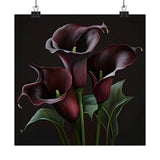 Maroon Calla Lilies Flower Art Print, Flower Painting, Flower DŽcor 06 Lily
