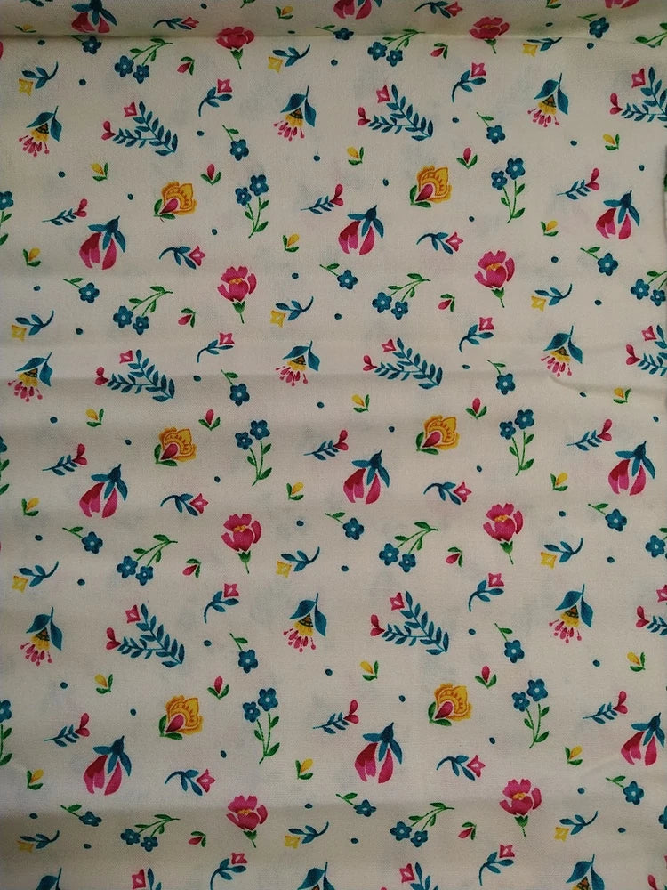 Pioneer Woman Floral Cotton Fat Quarter "Folk Toss" 18Óx21Ó Ditsy Flowers Flowering Plants