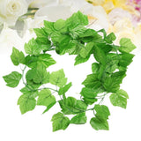 12 Pcs/Pack Faux Plants Indoor Artificial Grape Leaf Vine Simulation Green Plant