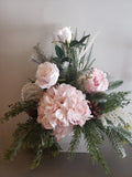 Pink hydrangea and rose wedding arrangement, Valentine's day silk flower Hydrangea