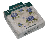 Highland Graphics Purple Flowers Hydrangea Absorbent Stone Coasters 4-pc Set Hydrangea