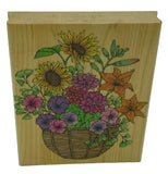 Super Flower Basket Wood Mounted Rubber Stamp, Hero Arts, S1007, Sunflowers Sunflower