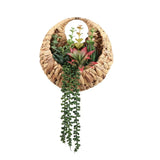 Fake Plants Hanging Artificial Succulents Plants in Woven Basket, Faux String... Green Plant