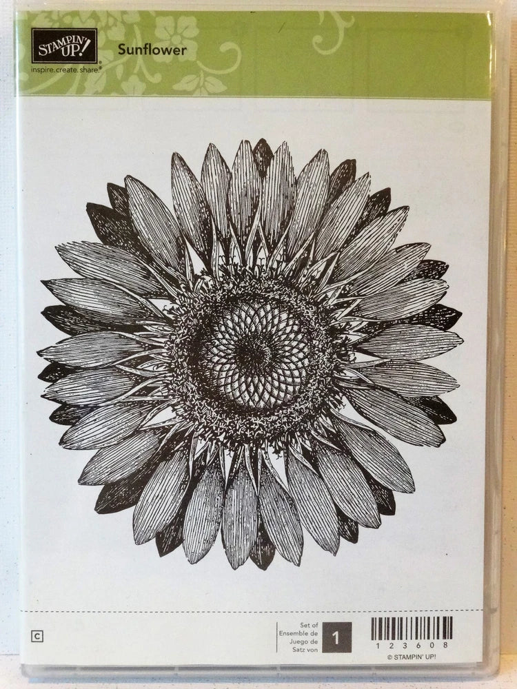 Clear mount sunflower stamp with detailed dark sunflower flower design