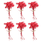 6 Pcs Mini Dried Flower Bouquet Baby's Breath Boho DIY Gift Red Dried Flower
