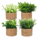 4 Pcs Doll House Green Plant Model Artificial Mini Potted Greenery Flowering Plants