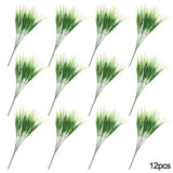 12pcs Artificial Green Wheat Grass Fake Plant For Home Garden Outdoor Decoration Green Plant