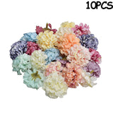 10Pcs Artificial Silk Floral Flower Head Hydrangea Wedding Party Decor Crafts Hydrangea